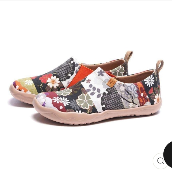 UIN Canvas Toledo Art Sneaker Slip On Travel Shoes Blossom Hana Floral Comfort - Picture 5 of 16